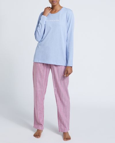 Stripe Knit Woven Pyjamas